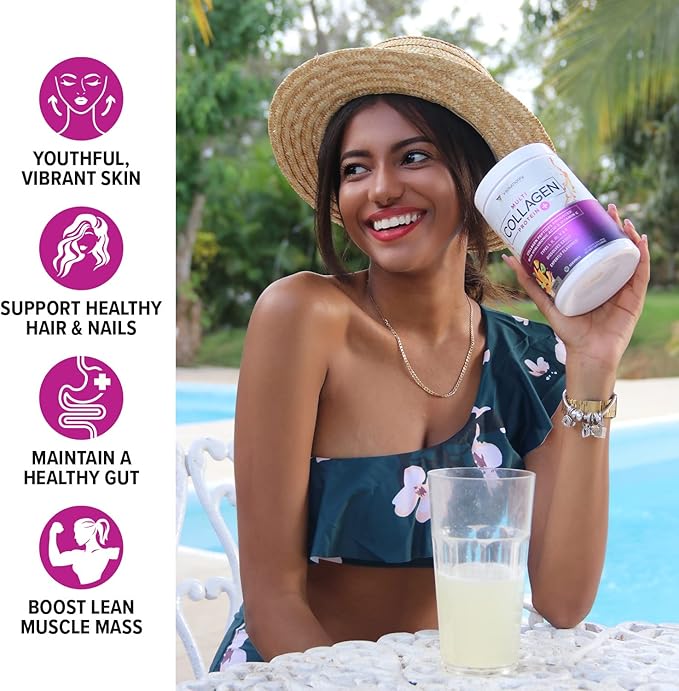 Vitauthority Multi Collagen Peptides Tropical Punch and Phytoceramides