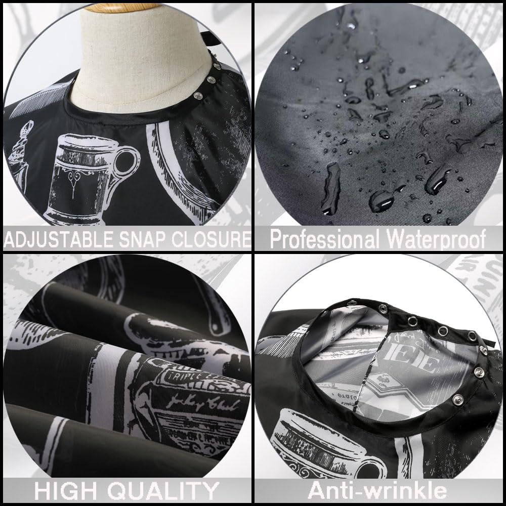 Professional Hair Cutting Cape with Neck Duster Brush, Salon Barber Cape, Hairdressing Accessories (Floral Print)