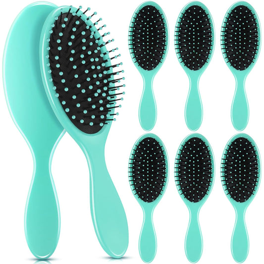 Nuenen 6 Pcs Wet Detangler Hair Brush Travel Dry Hair Brushes Detangling Hairbrush with Soft Bristles for Women Men Girls Boys (Green)