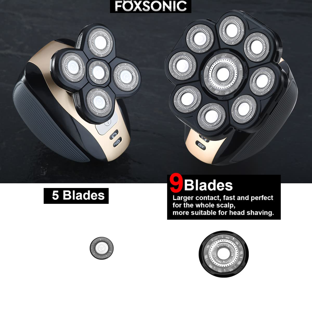 Upgraded 9 Blade Body Shaver Replacement Heads for Many Brands Electric Razor