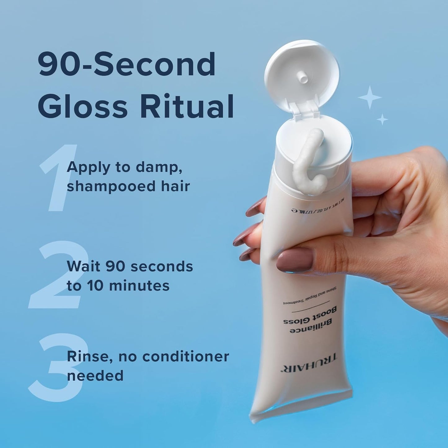 Truhair Brilliance Boost Gloss Shine & Repair Treatment | Deep Conditioning Hair Mask for Damaged Hair | Hair Gloss Treatment for Glossy Shine, Radiance & Smooth Finish | Hydrating Hair Mask - 6 Fl Oz