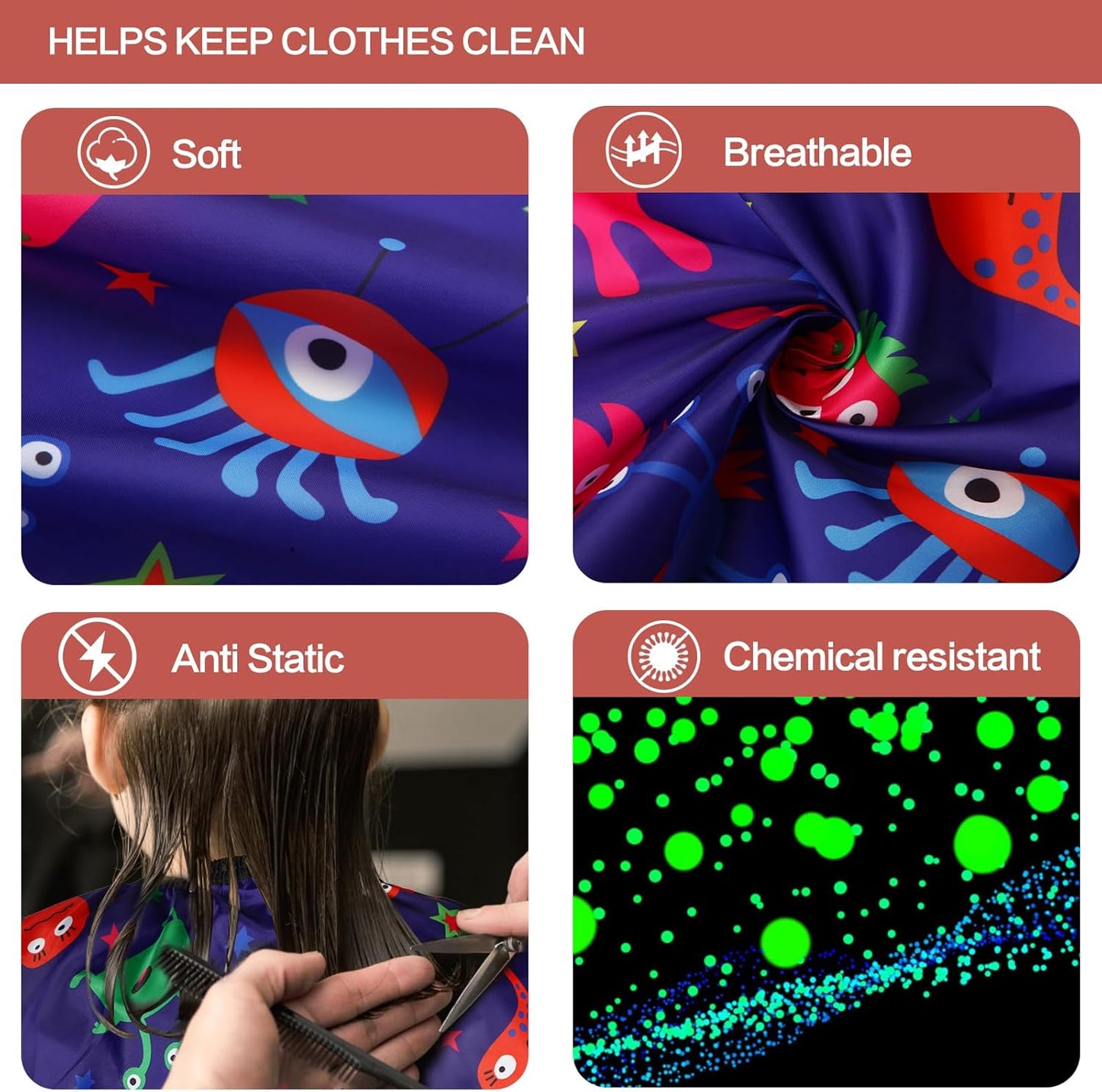 Kids Hair Cutting Cape (2 Pack) Professional Children Salon Barber Apron for Boys and Girls