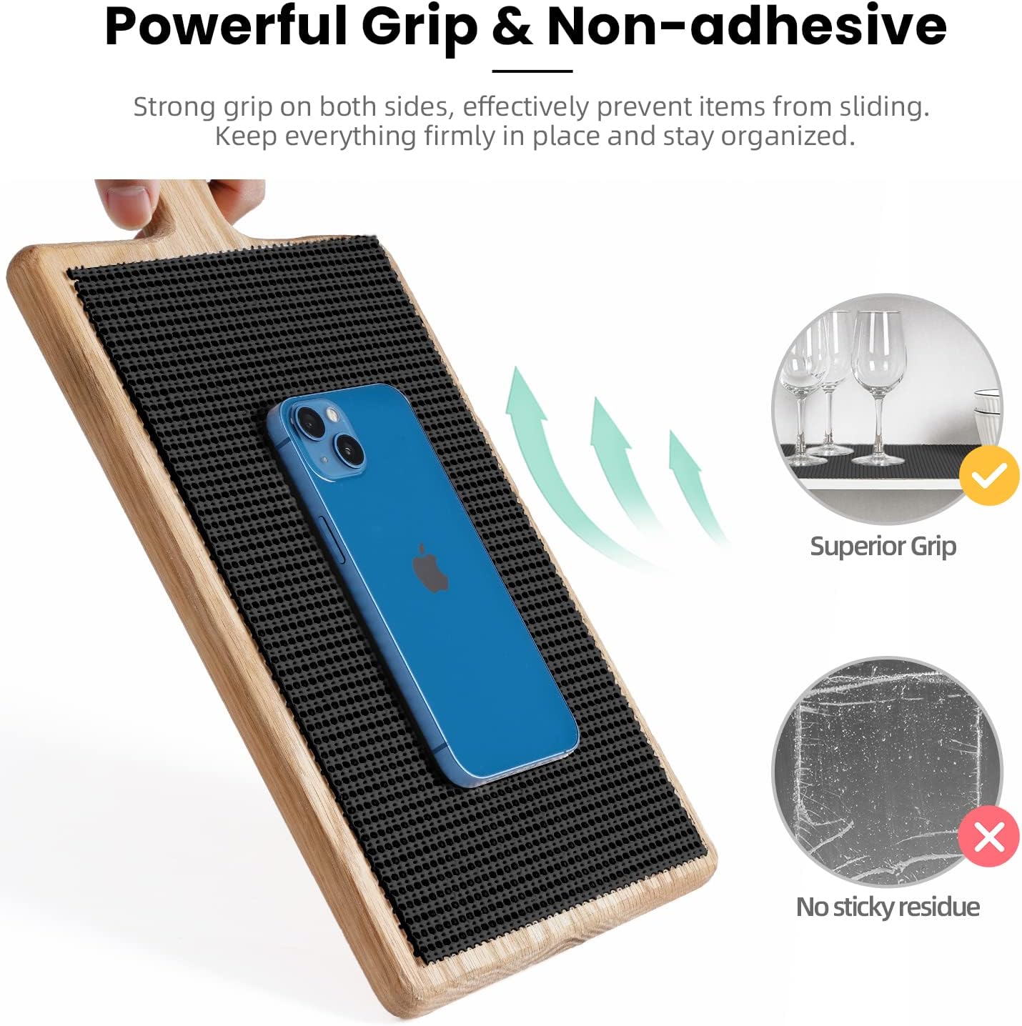 BAGAIL Drawer and Shelf Liner, 24 in X 20 Ft Non-Adhesive Shelf Liners for Kitchen Cabinets, Thick Strong Grip Liners for Desk, Shelves, Bathroom Drawers, Cabinet Protection - Black