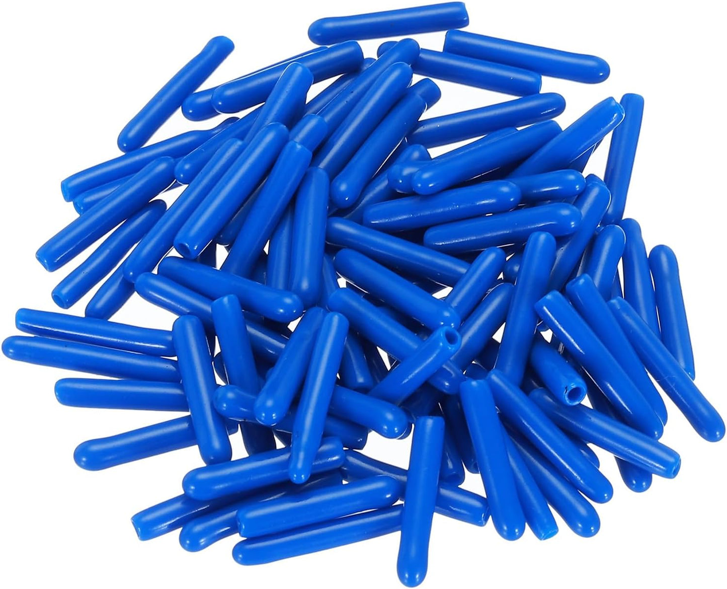 uxcell 50pcs Rubber End Caps 1.5mm ID Vinyl PVC Round Tube Bolt Cap Cover Screw Thread Protectors Blue, 0.06 inch