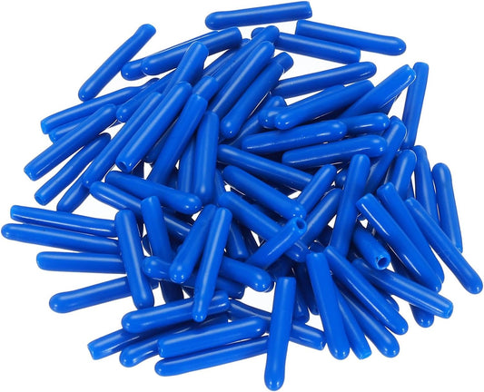 uxcell 50pcs Rubber End Caps 1.5mm ID Vinyl PVC Round Tube Bolt Cap Cover Screw Thread Protectors Blue, 0.06 inch