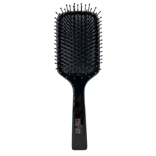 Phillips Brush Luxe Square Paddle Hair Brush, Sleek Black Color with Gold Accents – 9.25 inch Detangler Paddle Brush from the Luxe Series by Phillips Brush