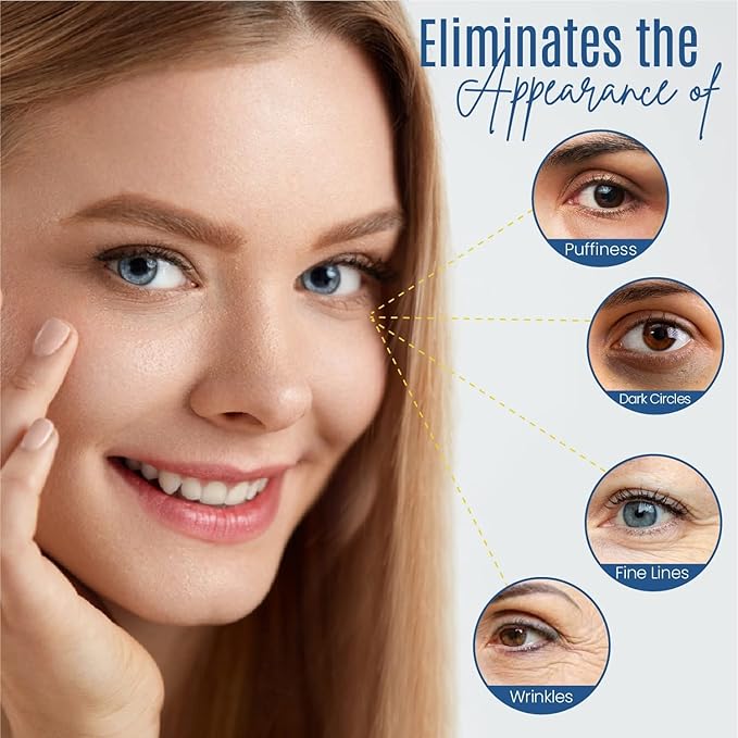 Eye Gel with Plant Stem Cells & Peptide Complex for Under & Around Eyes – Reduces Puffiness, Dark Circles & Fine Lines – With Matrixyl 3000 & Arginine for a Smoother, Refreshed Look for Men & Women.