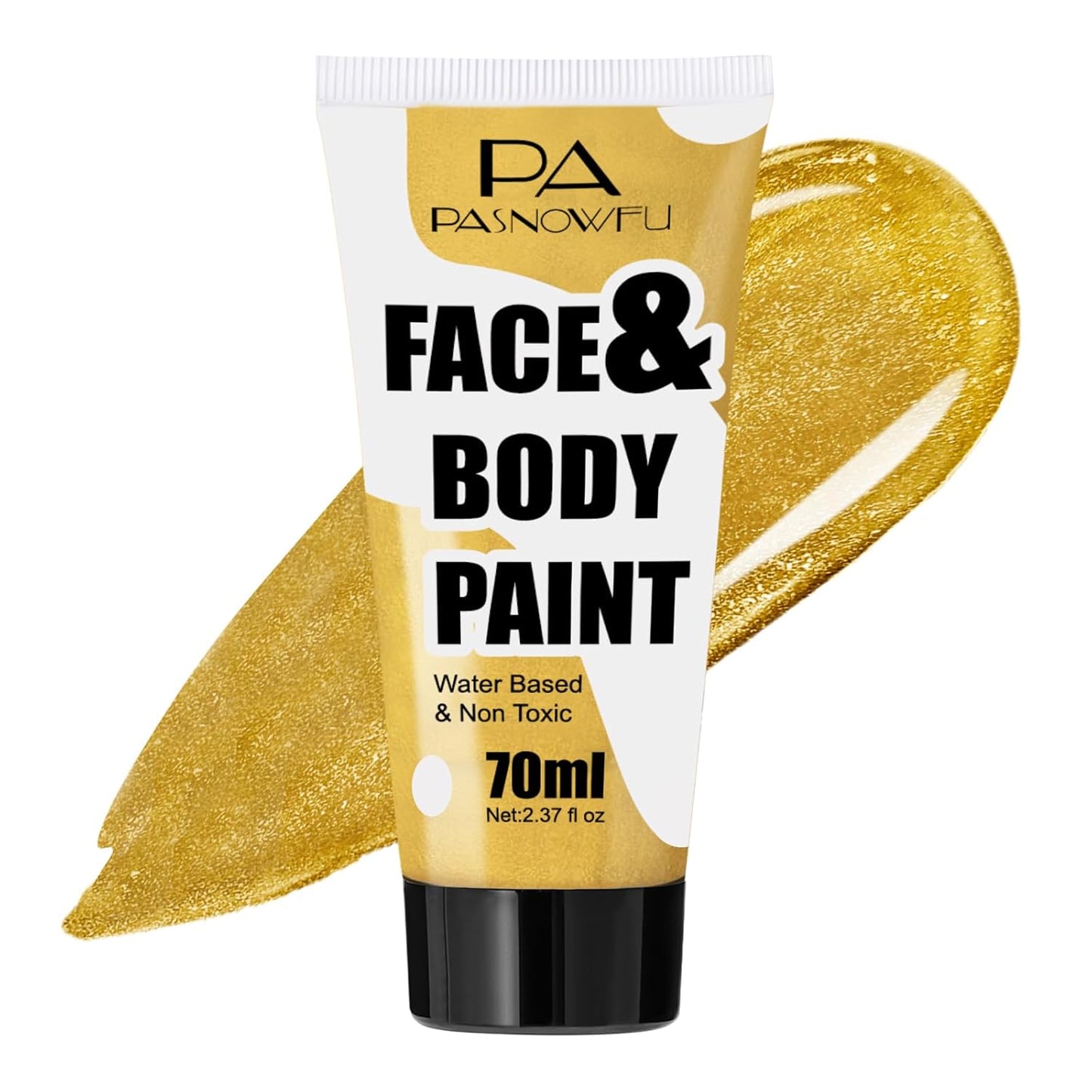 Gold Face Paint 70ml - Royal Gold Water-Based Body Paint for Creative SFX Makeup - Non-Toxic High-Pigment Face Body Paint for Adults Halloween SFX Cosplay Makeup, Theater, Stage shows