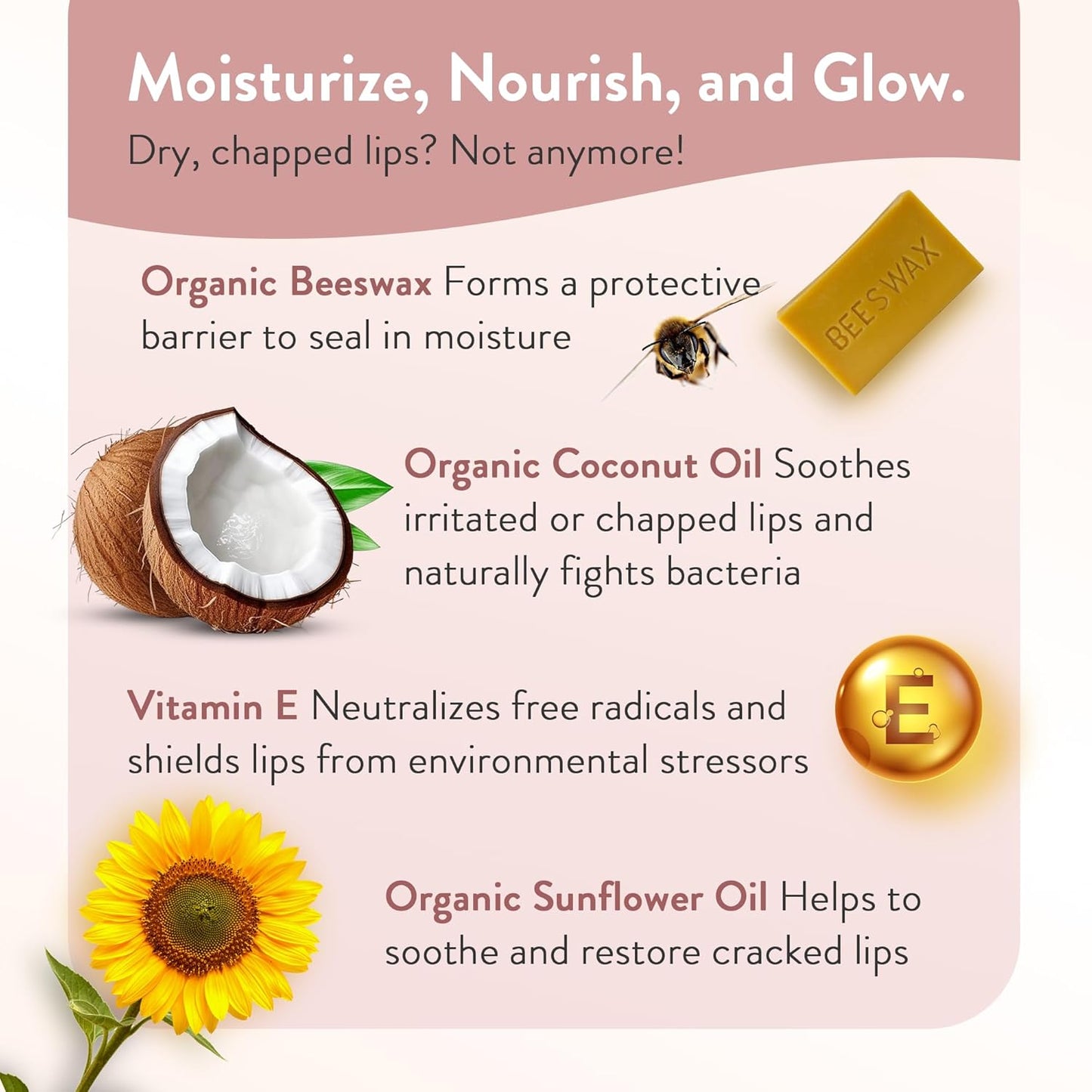 Moroccan Magic Organic Manuka Honey Lip Balm 3 Pack | Ultra-Hydrating Argan & Essential Oil Lip Moisturizer + Vitamin E | Natural Chapstick for Dry Lips | Smooth, Non-Toxic | Organic Lip Balm