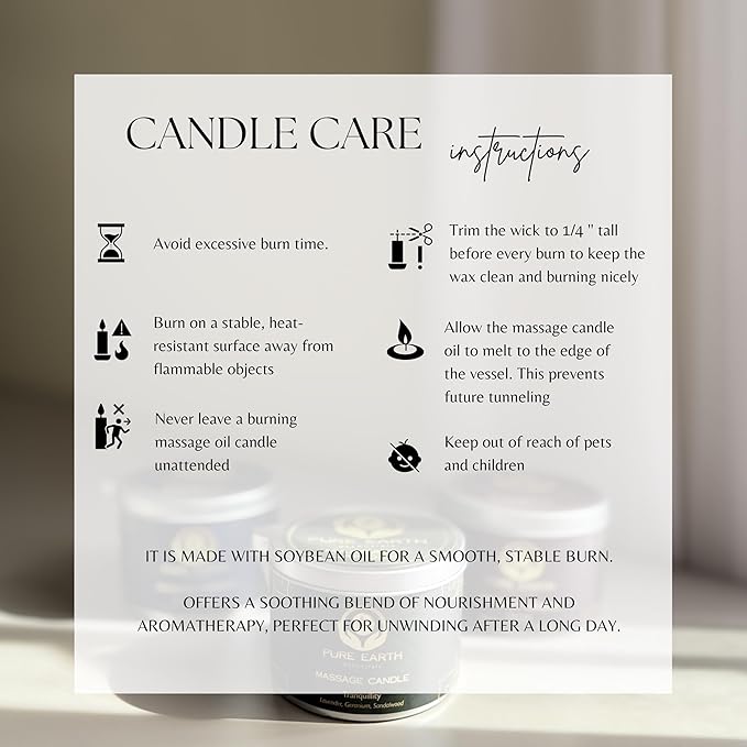 Sensual Massage Candle - Melts to Silky Oil, No Waxy Residue - Skin Moisturizing Body Massage Oil Candles (160 Grams or 6 oz.) - with Palmarosa, Ylang Ylang, Black Pepper by PURE EARTH essentials