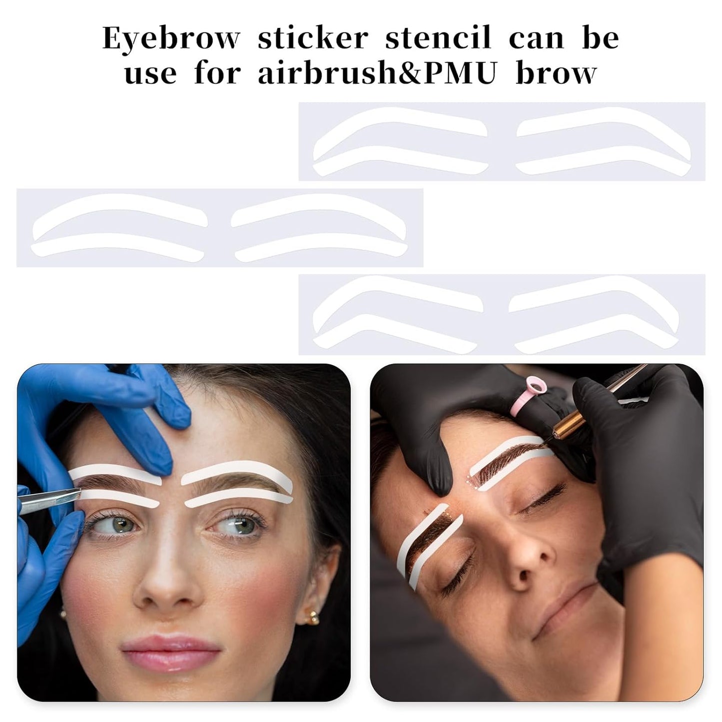 48 Pairs Airbrush Eyebrow Sticker Stencils Disposable Brow Shaping Sticker Eyebrow Shape Tape Adhesive Eyebrow Template Sticker Eyebrow Stamp Airbrush Brows Tape for Eyebrow Tinting Makeu