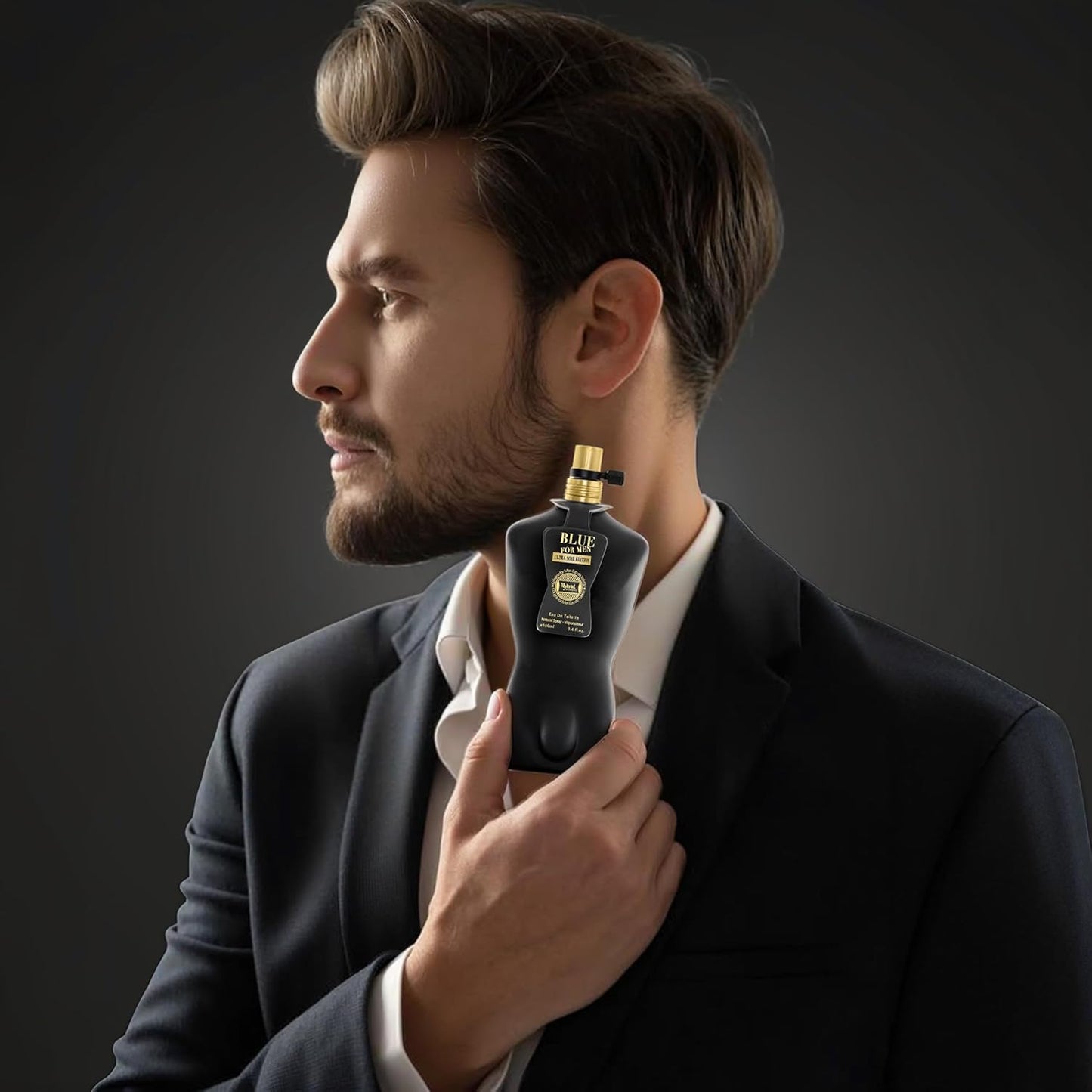 Hybrid & Company Blue For Men Ultra Noir Eau De Toilette Vaporisateur Natural Spray 3.4 Fl Oz