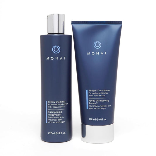 MONAT Renew Shampoo and Conditioner Set Infused with REJUVENIQE For Dry Medium to Thick Hair - Hydrating Hair Care | Sulfate-Free, Paraben-Free | Moisturizing & Nourishing for Healthy Shine
