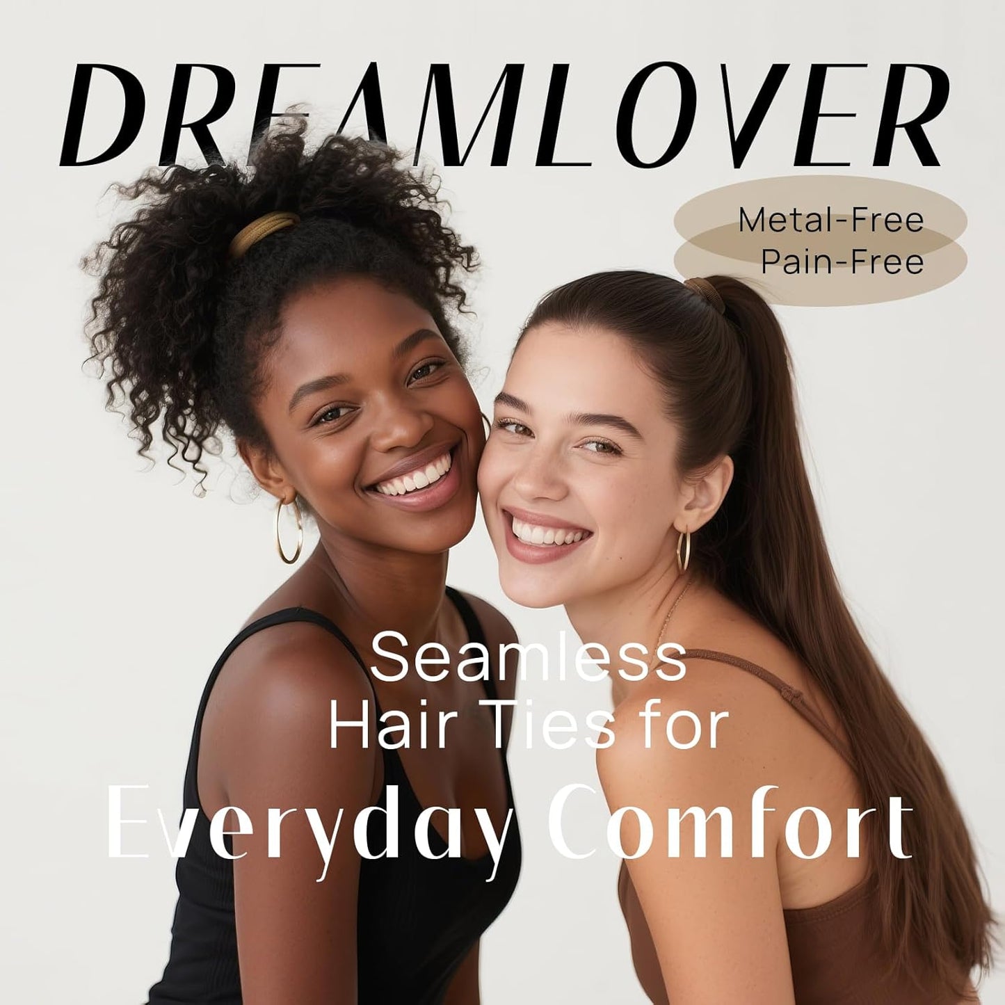 Dreamlover Hair Ties for Women, Ponytail Holders, Neutral Color, 50 Pieces