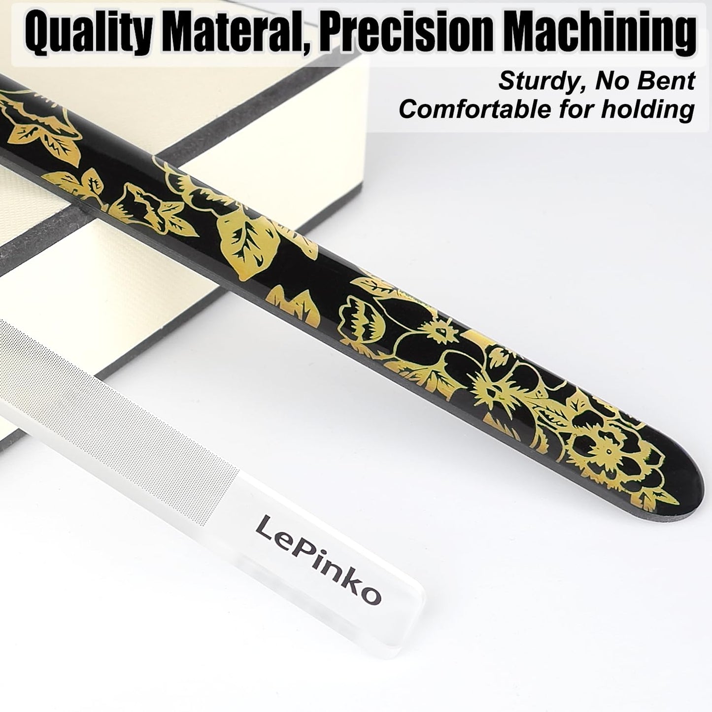 Diamond Nail File with Crystal Nail Shiner Set, Stainless Steel Nail File with Nano Glass Buffer, Metal Sapphire File with Nail Polisher, Professional Manicure Pedicure Kit for Salon Home and Travel