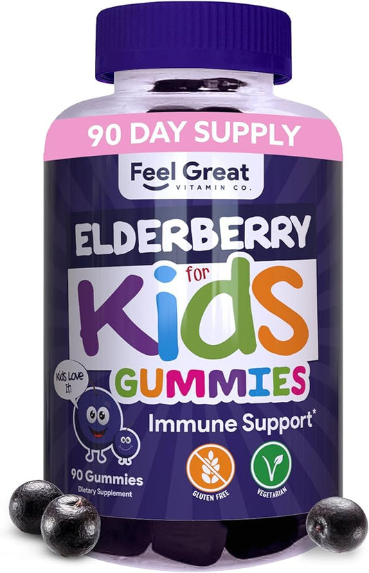Feel Great Kids Elderberry Gummies 90 Day