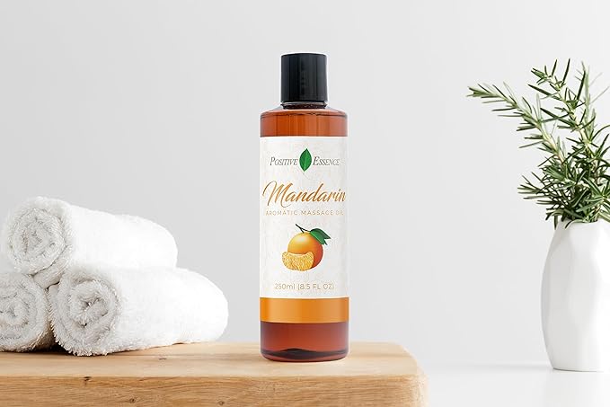 Mandarin Massage Oil for Massage Therapy, Body Oil Made with Pure Mandarin Essential Oil for Skin, Jojoba Oil, Sweet Almond Oil, Vitamin E, Relaxing Gifts for Women