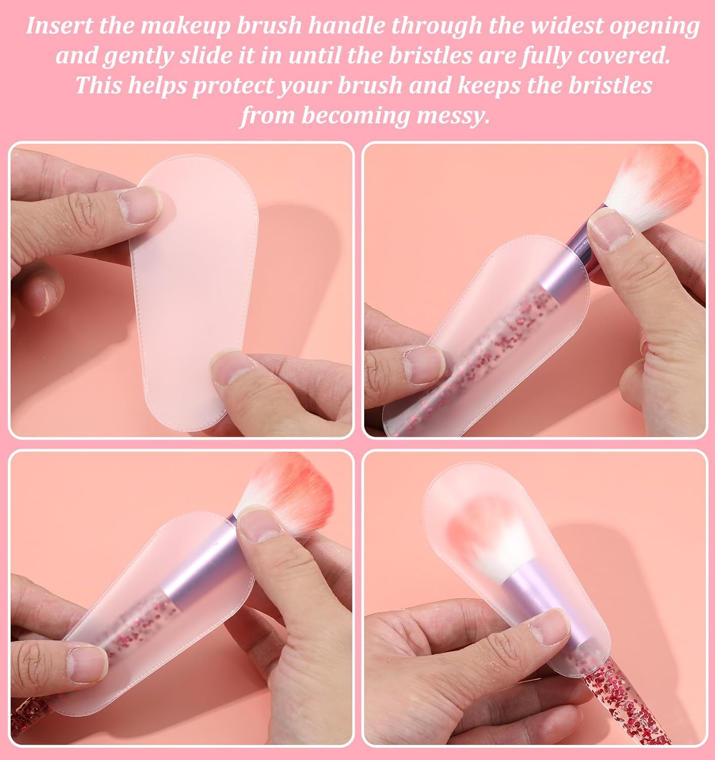 20pcs Make Up Brush Cover,Transparent Makeup Brush Protector, Durable and Lightweight, Dust-Proof Makeups Brushes Cover, Perfect for Travel and Storage, 5 Sizes