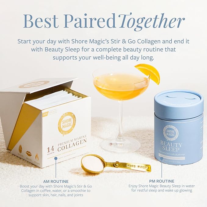 Beauty Sleep and 14 Day Premium Marine Collagen to Go Packets The Magic Hours Set