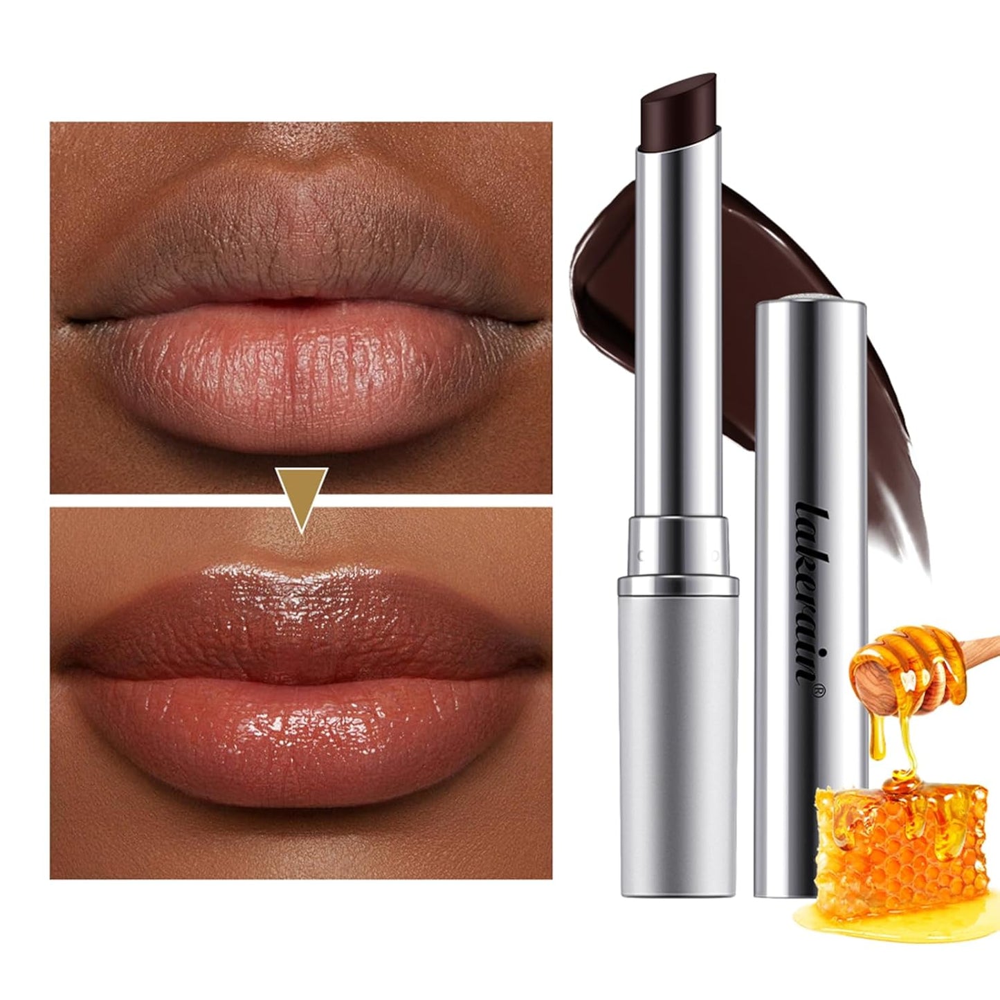 2PCS Honey Lipstick Tinted Lip Balm - Sheer Hydrating Lipstick for All Skin Tones - Moisturizing Lip Color, Nourishing Lip Balm with a Hint of Natural Black Cherry Tint