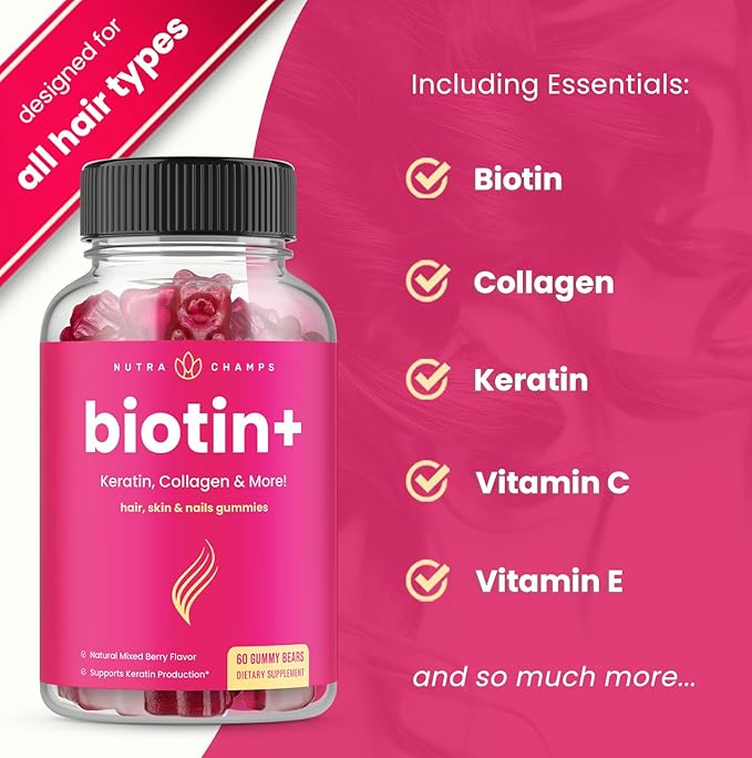 NutraChamps Biotin+ & Biotin. The Complete Duo for Hair, Skin and Nails.