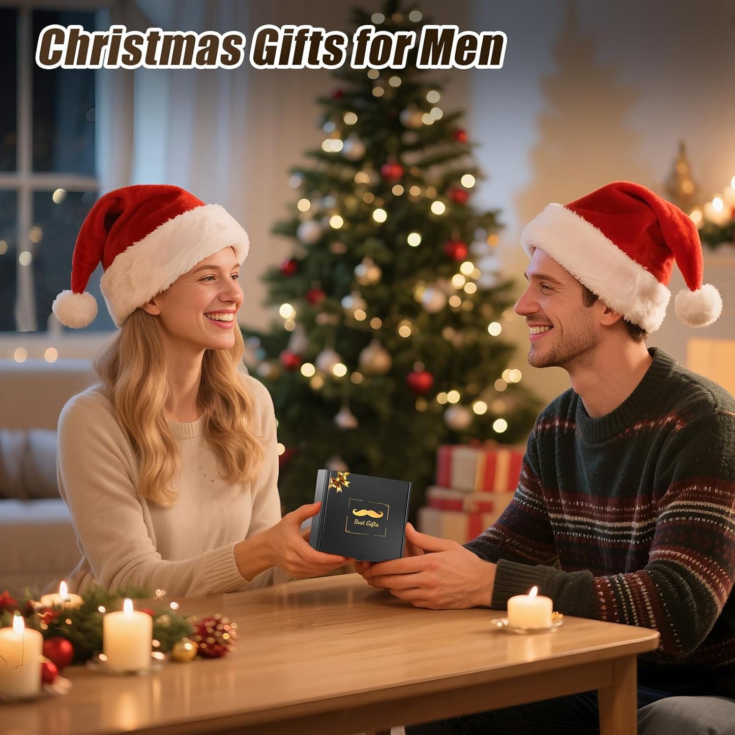 White Elephant Gifts Christmas Stocking Stuffers for Adults Men, Beard Brush Beard Comb for Men Husband Boyfriend Him Dad, Mens Self Care Birthday Valentine's Day Gifts, Grooming Travel kit