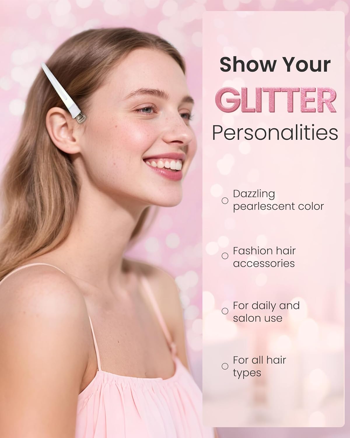 AIMIKE Extended Sectioning Hair Clips w/Built-in Silicone Band, 4.8" No-Crease Non-Slip Hair Styling Clips for Thick, Long Hair – Blow Drying,Hair Rollers, Rust-Free –6 Pack, OpalShell Duckbill Clips