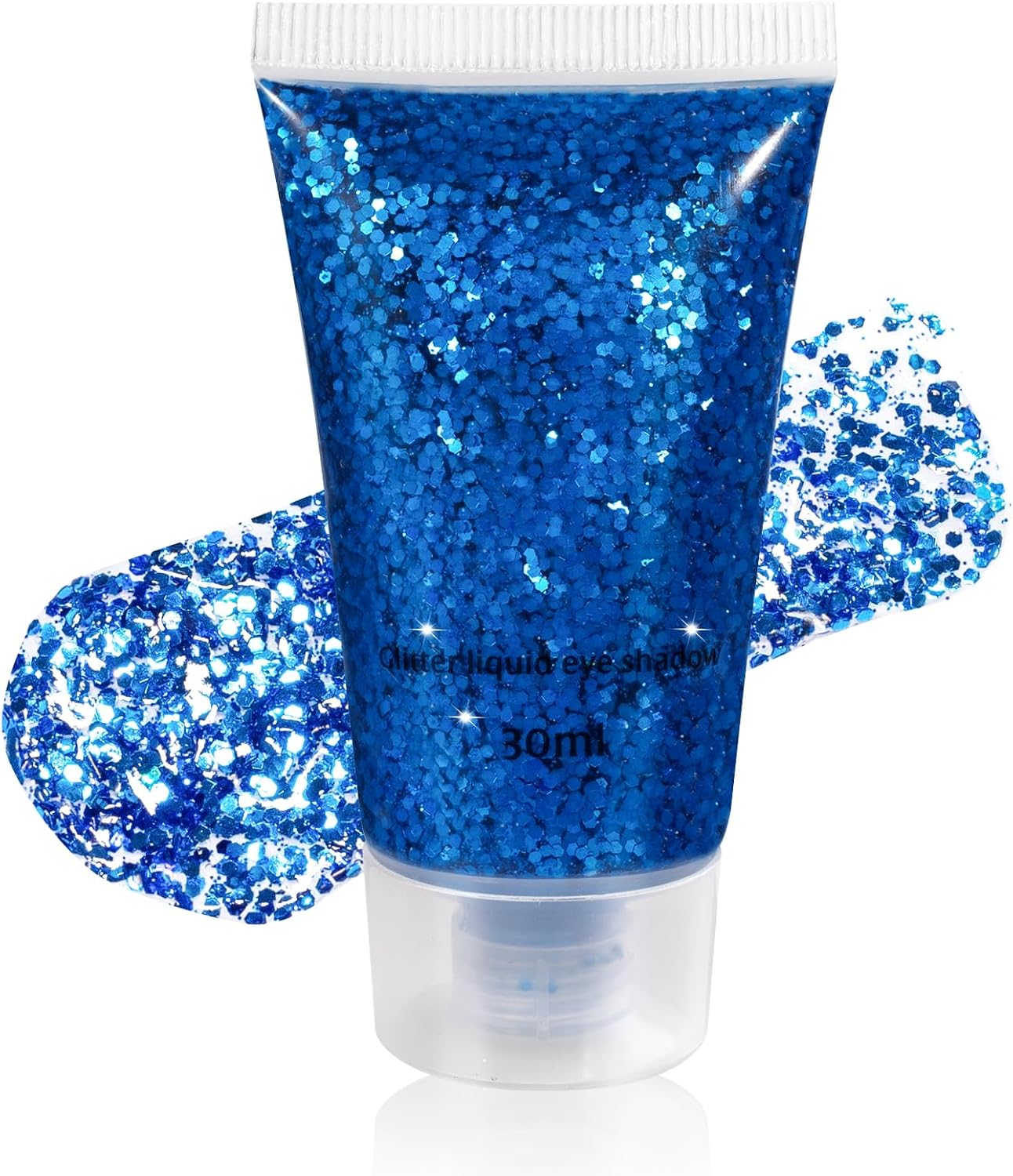 Mysense Royal Blue Body Glitter Gel, Singer Concerts Face Hair Glitter Makeup, Music Festival Rave Accessories, Chunky Glitter Mermaid Sequins, Sparkling Face Paint for Women Girls, 30g
