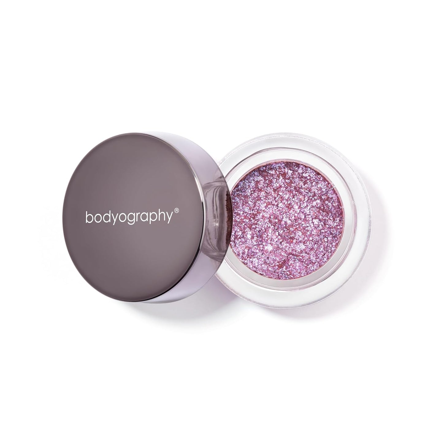 Bodyography Glitter Pigment Eye Shadow | Long Wear Shimmer Eyeshadow | Vegan, Talc & Paraben Free | Cream Powder Formula | Aura Glow (Chrome Lavender) 1.5 g