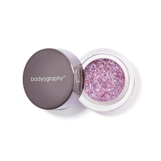 Bodyography Glitter Pigment Eye Shadow | Long Wear Shimmer Eyeshadow | Vegan, Talc & Paraben Free | Cream Powder Formula | Aura Glow (Chrome Lavender) 1.5 g