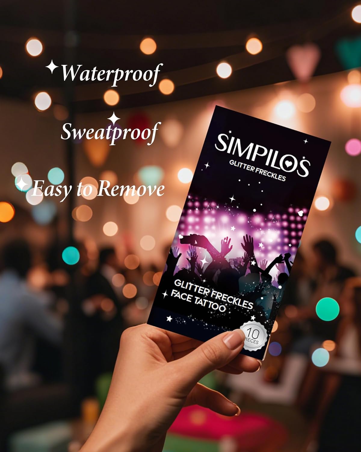 Face Sparkles, Heart Face Glitter for Kids Women Girls, Summer Waterproof Glow Up Singer Concerts Festival Rave Accessories (Silver -Hearted)