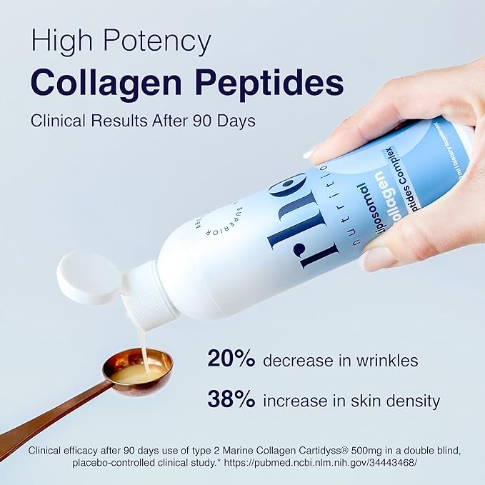 Liposomal Collagen Peptides - High-Absorption Liquid Collagen Supplement - Supports Skin Elasticity, Joint Health, and Overall Vitality for Healthy Aging, 5 fl oz