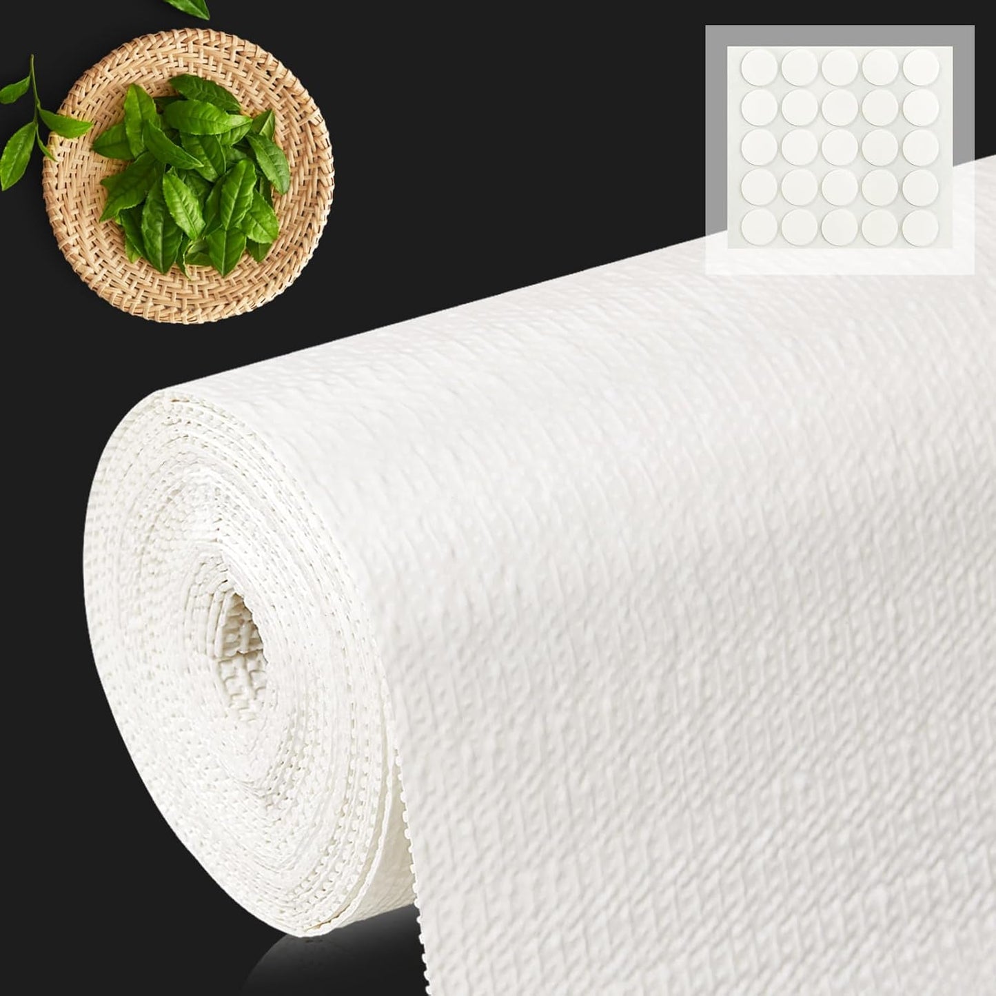 Shelf Liner for Kitchen Cabinets 24" x 360" Non-Adhesive Non-Slip Drawer Liners for Dresser, Waterproof Washable Paper, Durable Protector Mat for Pantry Shelves Cupboards, White