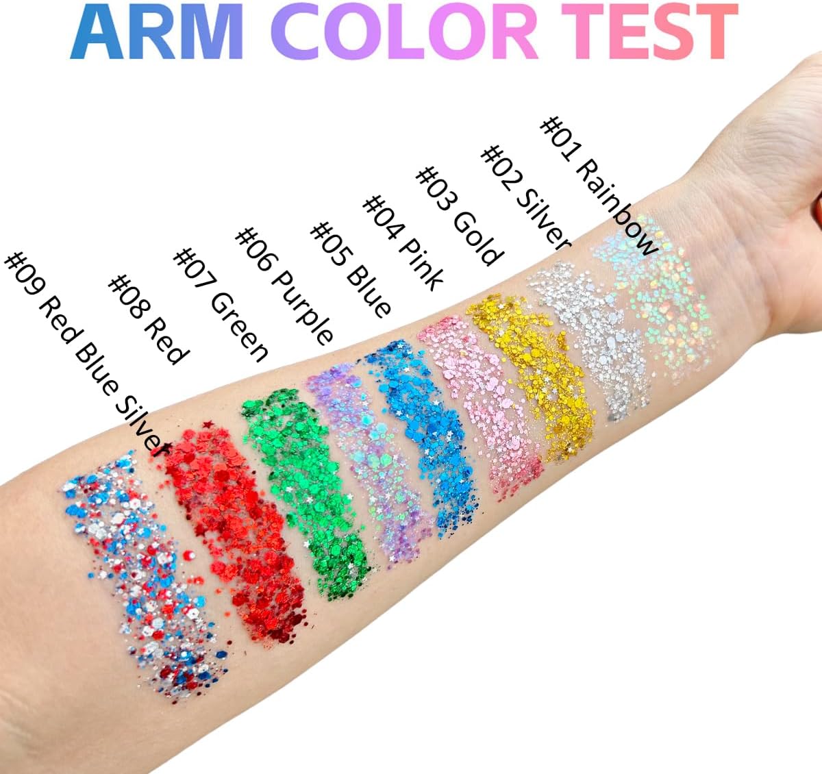 Mysense Red Body Glitter Stick,Face Hair Glitter Christmas Makeup,Sparkling Mermaid Sequins Chunky Glitter Face Paint,Singer Concert Outfit Festival Rave Accessories for Women and Kids