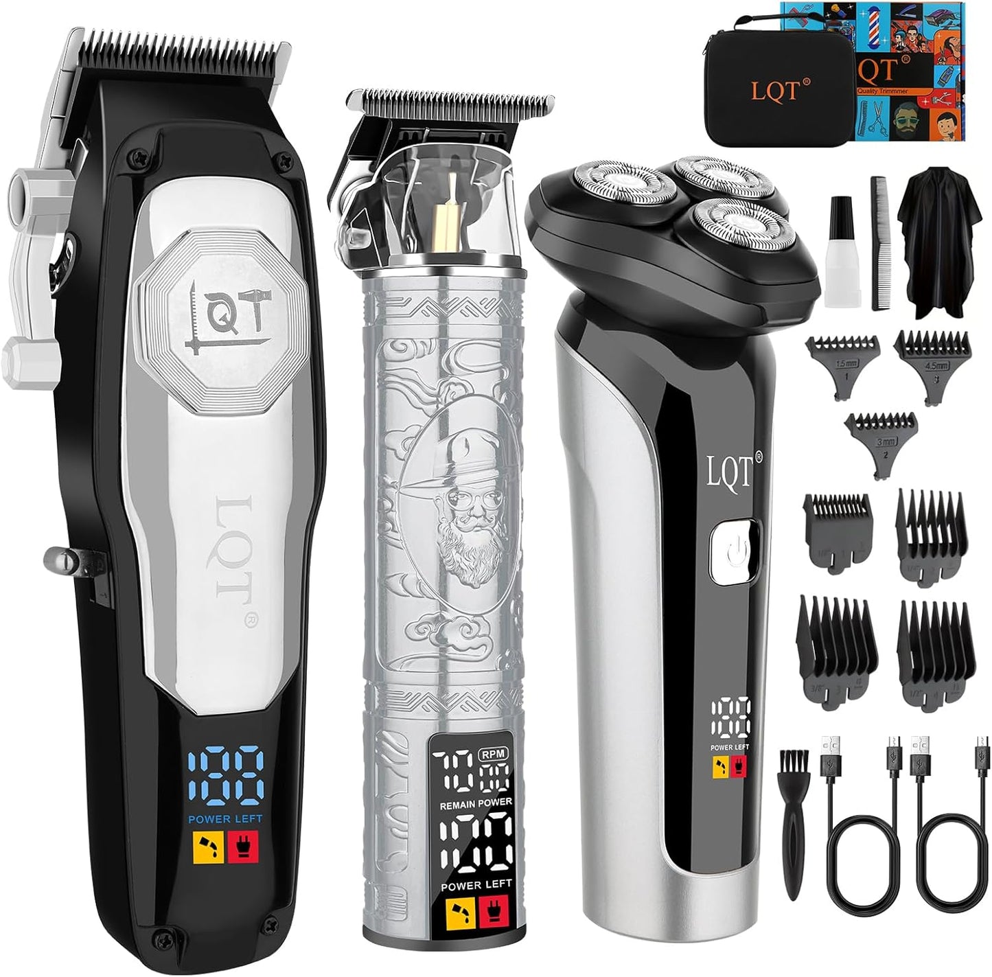 Hair Clipper Kit for Men Grooming Set with Precision Hair Clippers, Detail Trimmer, Shaver, and Travel Case - Hair Cutting Kit for All Hair Types, Home & Professional Use