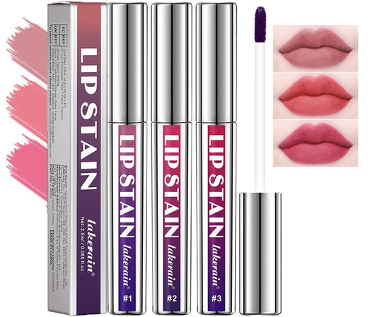 3Pcs Peel Off Lip Liner Lipstick Makeup, Pink Peel Off Lipgloss for Women Magic Lipstick 24 Hours Original Lip Liner Makeup Stain (#D, 1 Count (Pack of 3))