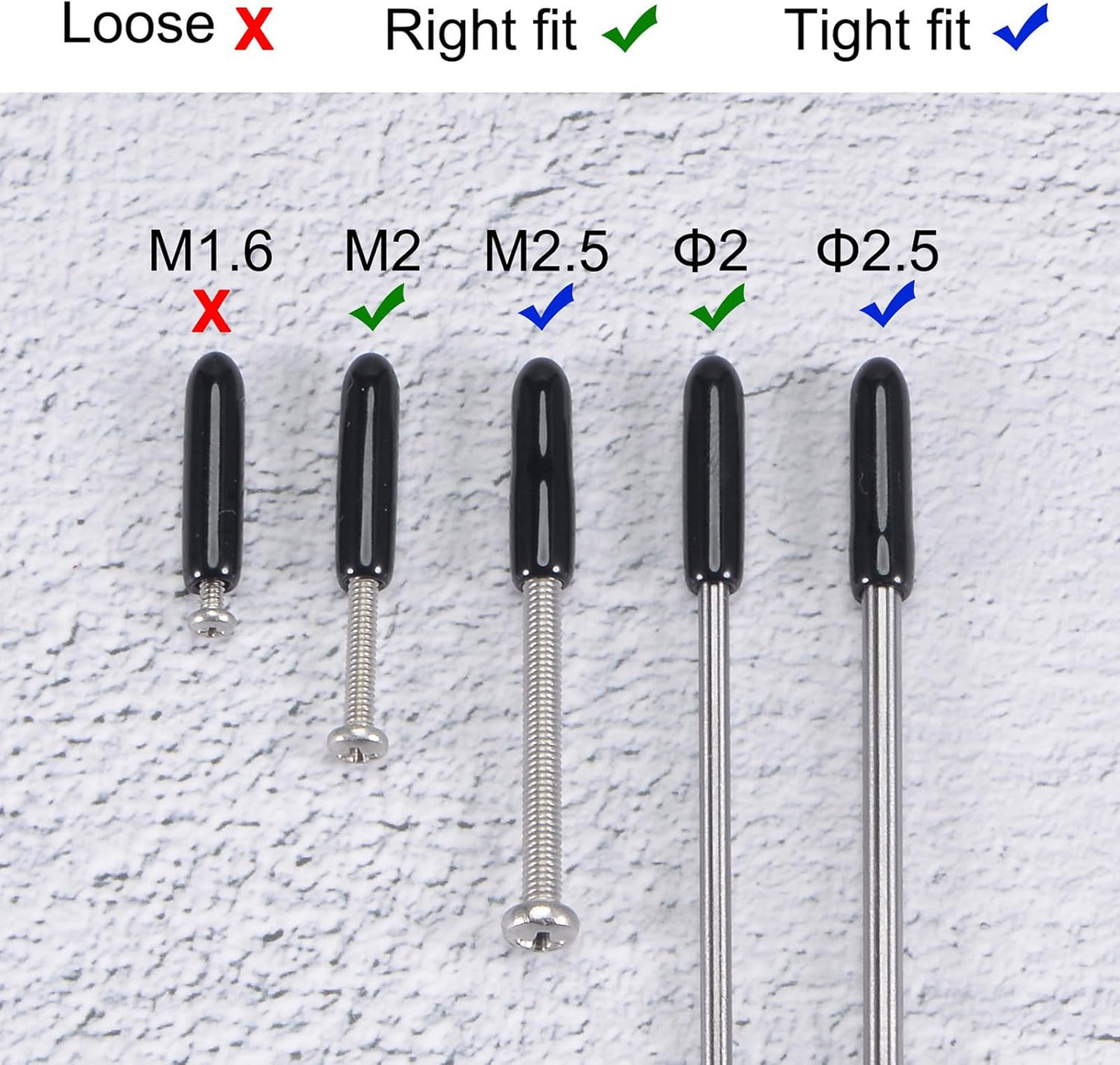 uxcell 50pcs Rubber End Caps 2mm ID Vinyl PVC Round Tube Bolt Cap Cover Screw Thread Protectors Grey, 0.08 inch