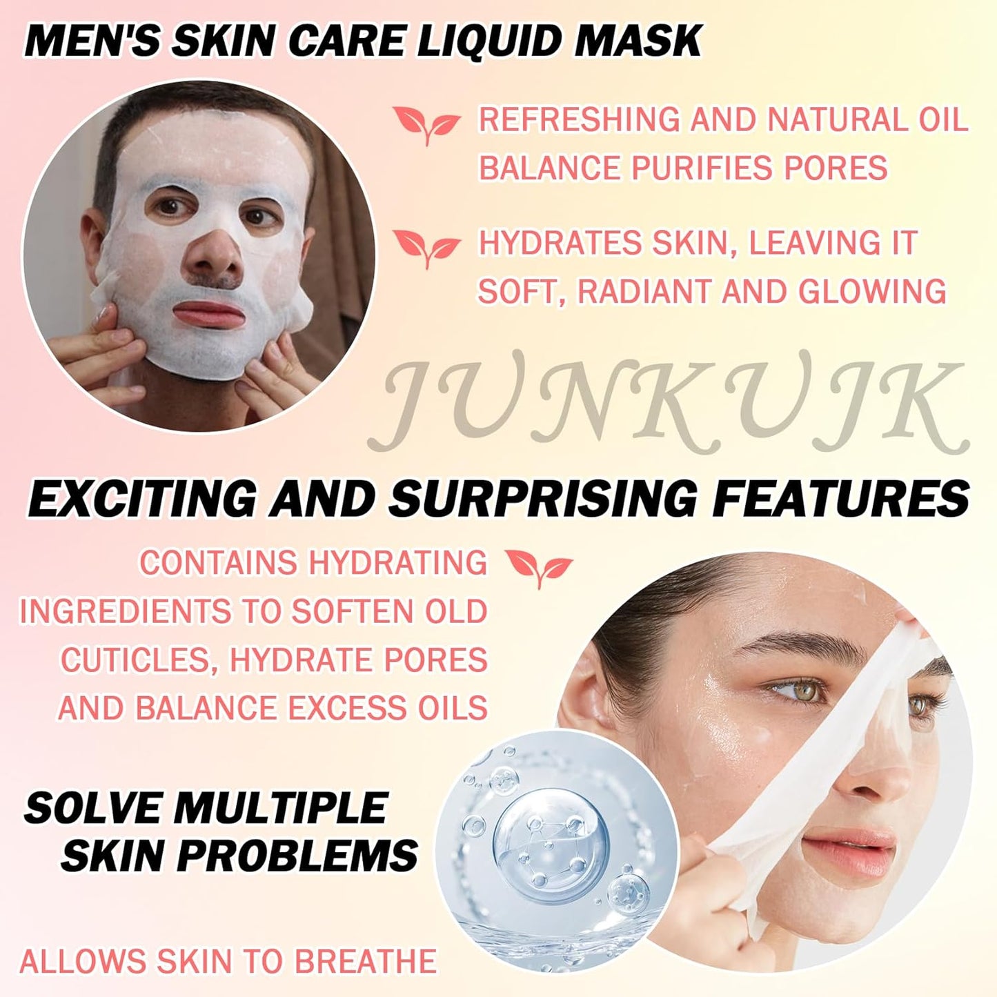 10PCS Hydrating Facial Sheet Mask,Moisturizing Face Masks Skincare Gift Set,Long Lasting Face Mask Skin Care & Facial Mask Kit for All Skin Types 24