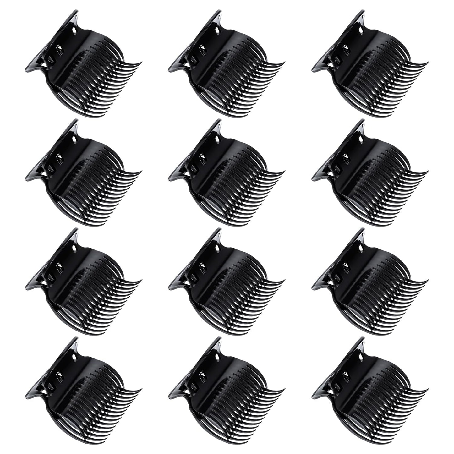 12 Pcs Hot Roller Clips Plastic Hair Curler Claw Clips for Sectioning Styling Creating Voluminous Curls Lightweight Styling Accessories for Home Travel Use DIY Hairstyling Bridal Party Looks