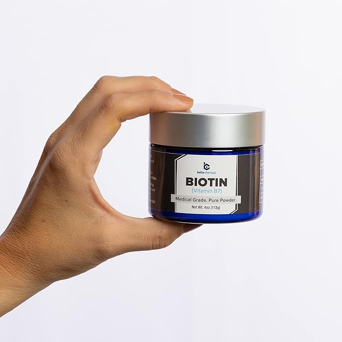 Belle Chemical Biotin (Vitamin B7) Pure Powder 4oz (113g) Hair, Nails, Metabolism, Cell Growth