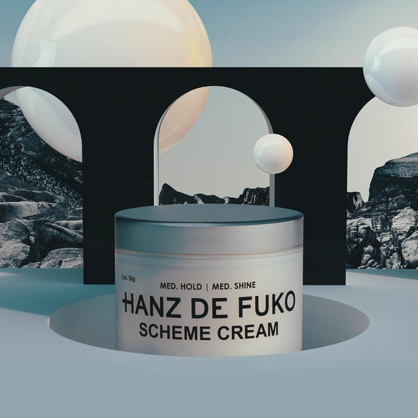 Hanz de Fuko Scheme Cream – Premium Men’s Hair Styling Cream for a Medium Hold, Natural Shine – Ideal Texture Product for All Hair Types, Provides Versatility on Wet or Dry Hair – 2 oz, Travel Size