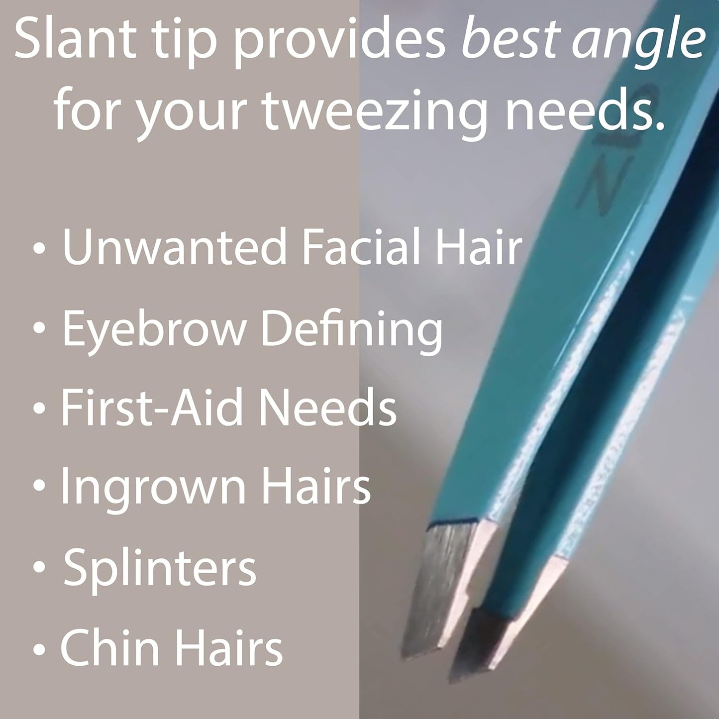 Zizzili Basics Tweezers - Limited Edition Aqua Ombré Slant Tweezer - Best Tweezers for Eyebrow, Hair Removal and Your Precision Needs