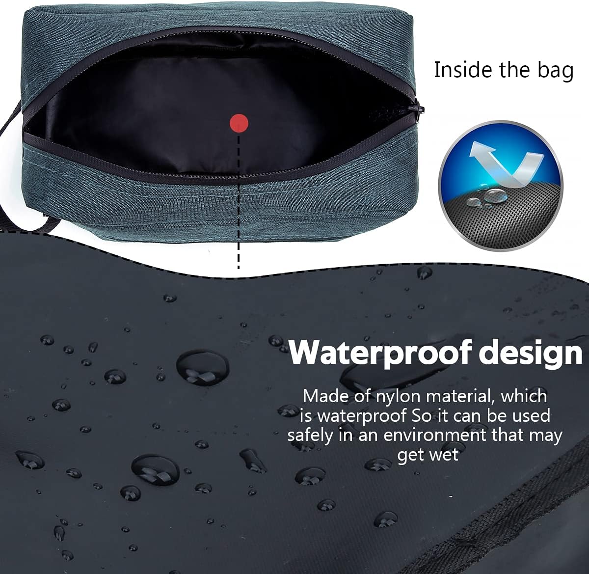 Travel Toiletry Bag for Women and Men, Water-resistant Shaving Bag for Toiletries Accessories, Foldable Storage Bags with Divider and Handle for Cosmetics Toiletries Brushes Tools