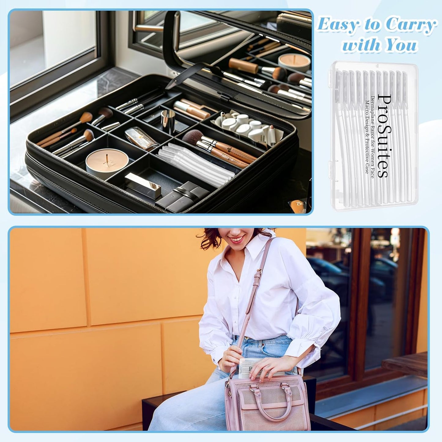 16 Count Dermaplane Razor for Women Face, Professional Facial & Eyebrow Hair Remover, Gentle Skin Exfoliation with Precision Blades，Transparent