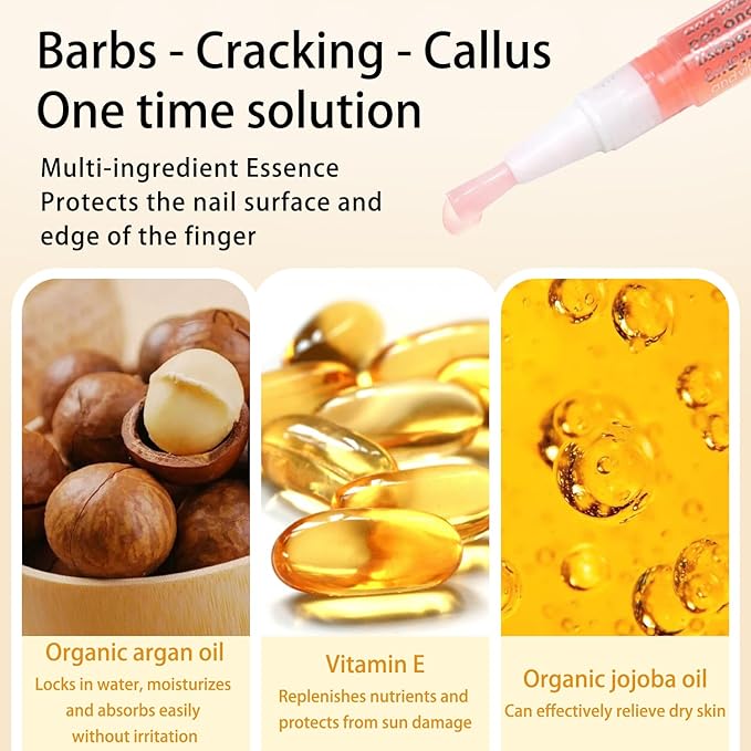 Cuticle Oil Pen for Nails Care,Nail Oil For Strength,Nourish Moisten Care Nail To Reduce Cracking and Dry for Weak Peeling Brittle and Thin Nails （rose&cherry）