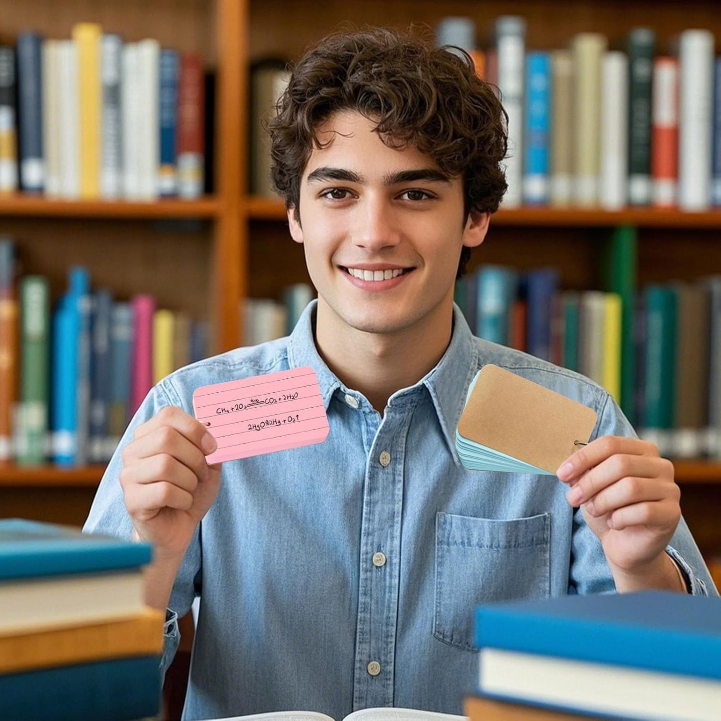 Koogel Colored Index Cards, 300 Count, 2.2 x 3.5 Inchs Flash Card Lined Ruled on Both Side, 6 Assorted Colors, Heavyweight Notecards for School Studying Learning College Office Home Taking Notes