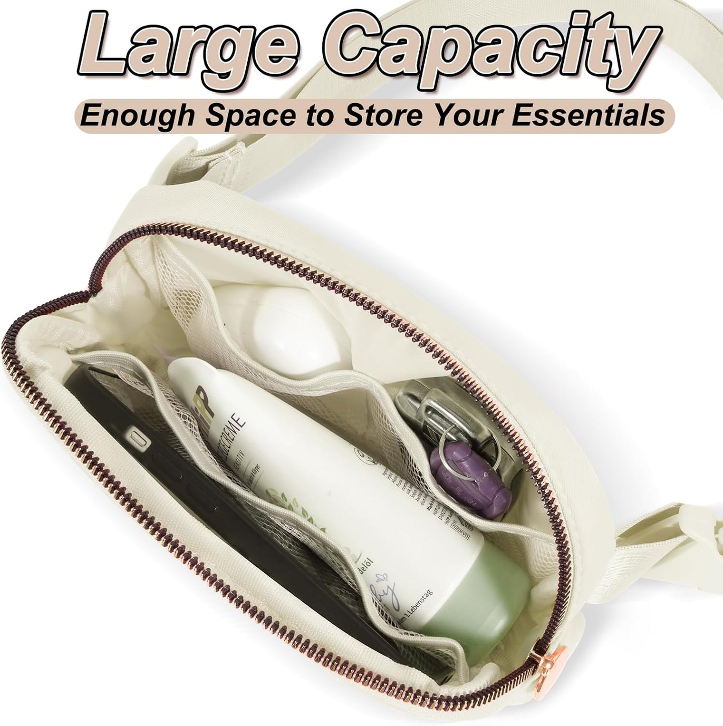 Gifts for Girls Teens Kids - Birthday Gifts for Daughter Sister Her,Teen Girl Essentials,Travel Essentials,Cute Teen Trendy Stuff Waist Packs Belt Bag Crossbody Bag | Cream,Initial S