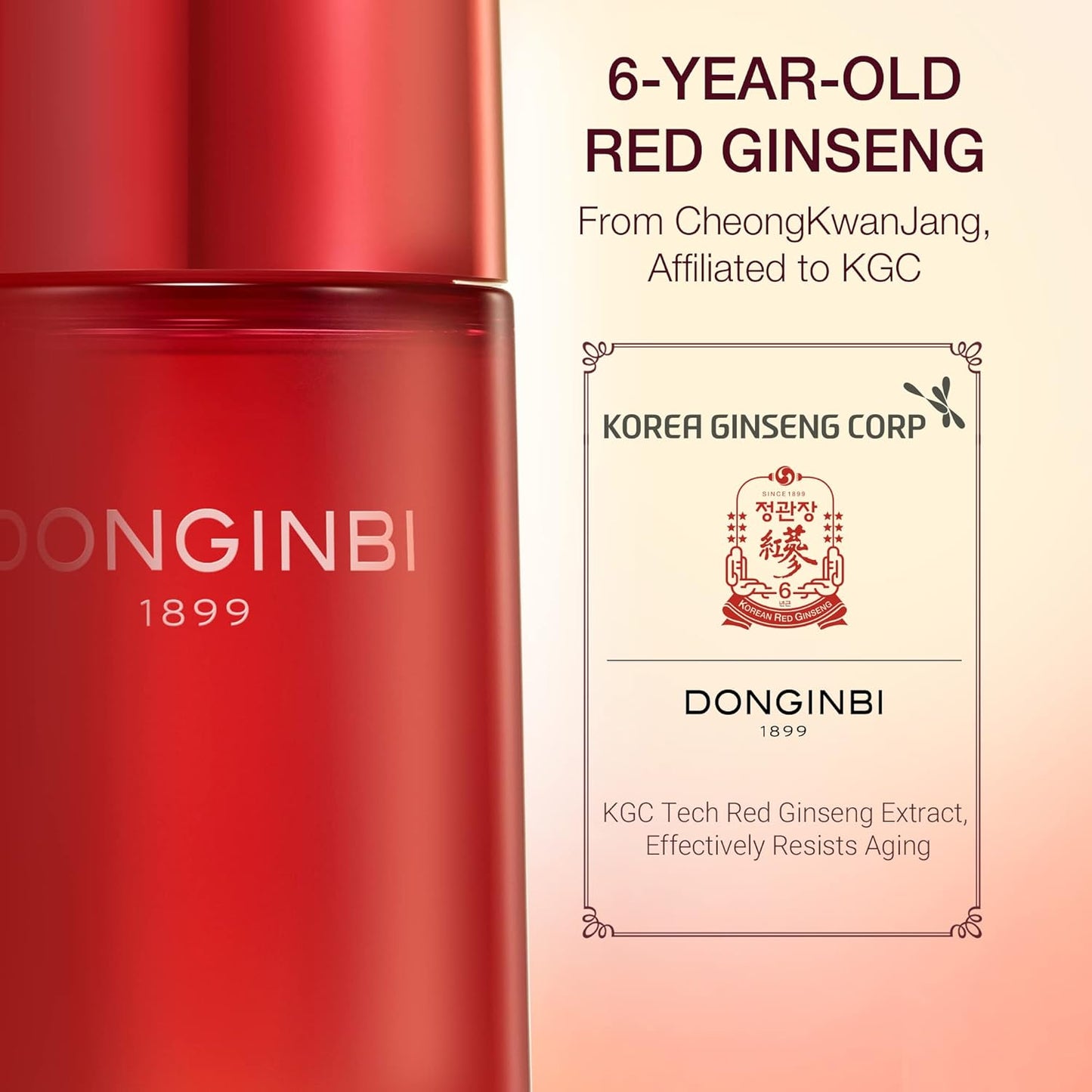 Donginbi Red Ginseng Essential Skin Care Set - Firming Moisturizer(1.69 floz), Hydrating Toner(2.37 floz), Korean Red Ginseng Essence(2.37 floz), Pore Cleaner(1.69 floz), Korean Skin Care