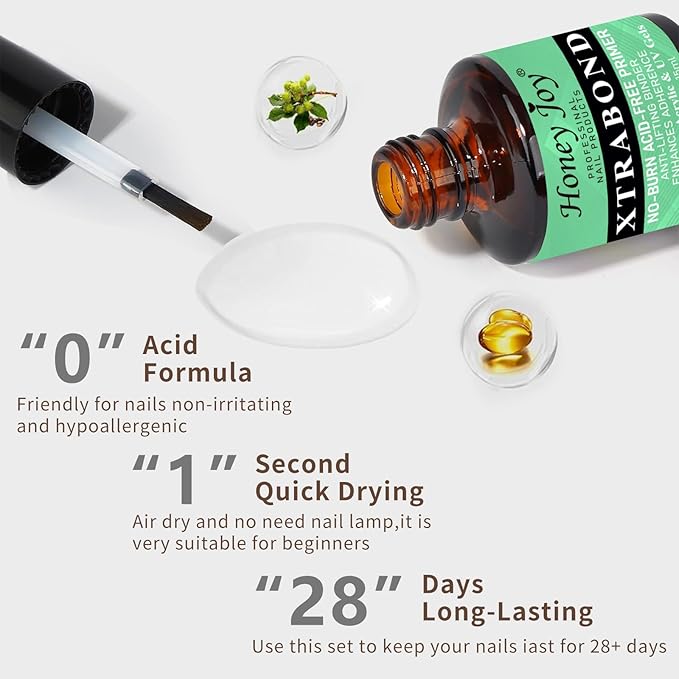 Nail Dehydrator Primer Cuticle Oil Set, Acid-Free Nail Prep Kit, Professional Strong Bond Primer for Long-lasting Acrylic Nails, Gel Polish, UV Gels, Fast Air Dry, Superior Adhesion (0.5Fl oz), NP-002