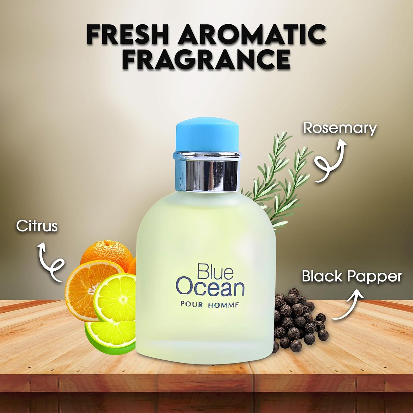 Men's Cologne Gift Set Include Blue Ocean,Cool Ocean,Amazing Code & Invincible - 3.4 Fl Oz Each | Vanilla Bourbon, Leather & Amber Floral Fragrance | Luxury Eau de Toilette Quartet